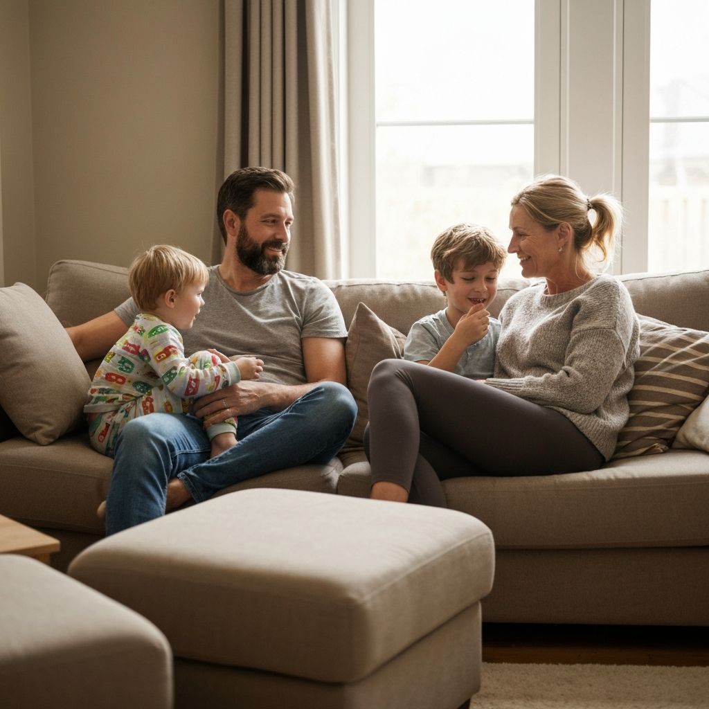 Happy family protected by insurance coverage